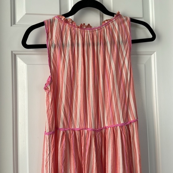 Anthropologie Lounge wide leg Romper Size Medium stripe pink and orange - Picture 7 of 9